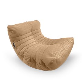 Бескаркасное эко-кресло Acoustic Sofa в жаккарде Eco Weave – натуральный вид