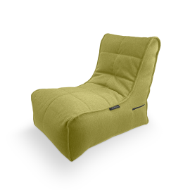 Бескаркасное кресло Evolution Sofa в жаккарде Lime Citrus (лаймовый) - вид спереди на нейтральном фоне