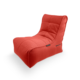 Бескаркасное кресло Evolution Sofa в жаккарде Wildberry Deluxe (темно-красный) - вид спереди, демонстрирует высокую спинку и боковые карманы