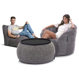 Серый комплект бескаркасной мебели
