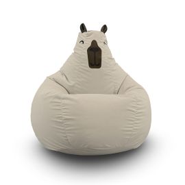 Кресло мешок Bean Bag - Капибара 4XL Eco Weave (велюр, бежевый)