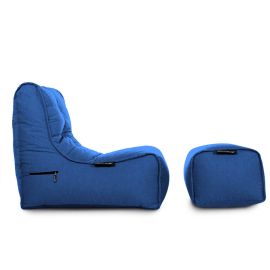 Кресло мешок и пуфик под ноги Evolution Chaise™ - Atlantic Denim (Оксфорд синий)