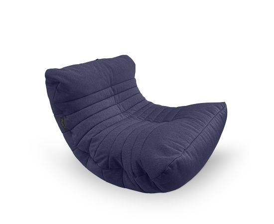 Бескаркасное кресло Acoustic Sofa в жаккарде Blue Jazz – фронтальный видЭлегантное кресло мешок Ambient Lounge Blue Jazz в интерьере