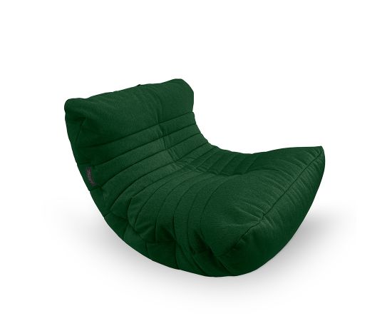 Бескаркасное кресло Acoustic Sofa в жаккарде Forest Green – фронтальный вид