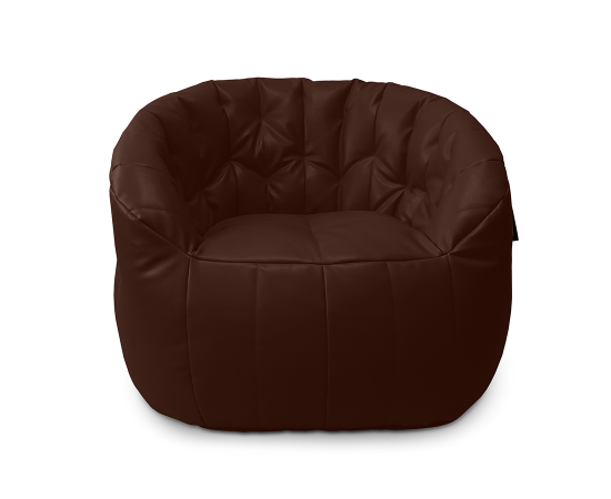 Коричневое бескаркасное кресло Butterfly Sofa в экокоже Hot Chocolate от Ambient Lounge. Элегантный дизайн кокона.