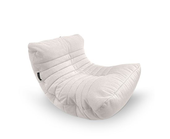 Бескаркасное кресло Acoustic Sofa в жаккарде Infinity White – фронтальный вид