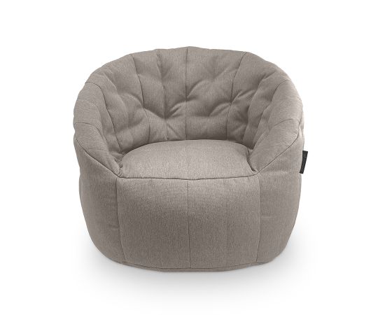 купить широкое бескаркасное кресло Butterfly Sofa в жаккарде светло серого цвета ambient lounge
