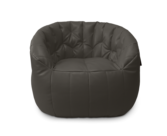 Серое бескаркасное кресло Butterfly Sofa в экокоже Luscious Grey от Ambient Lounge. Элегантный дизайн кокона.