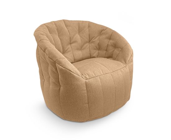 Купить лаунж бескаркасное кресло Butterfly Sofa - Eco Weave (бежевое) в жаккарде