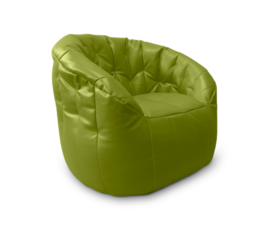 Лаймовое бескаркасное кресло Butterfly Sofa в экокоже Lime Citrus от Ambient Lounge. Яркий дизайн кокона.