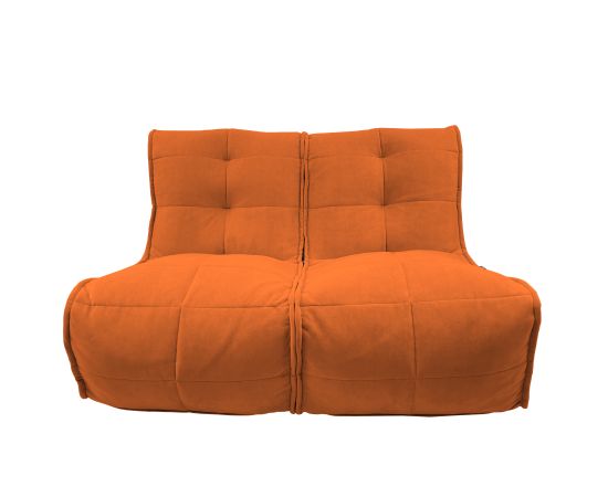 Бескаркасный двухместный диван Twin Couch™ - Terra Cocta (терракотовый велюр), Цвет: Terra Cocta, Категория ткани: Велюр