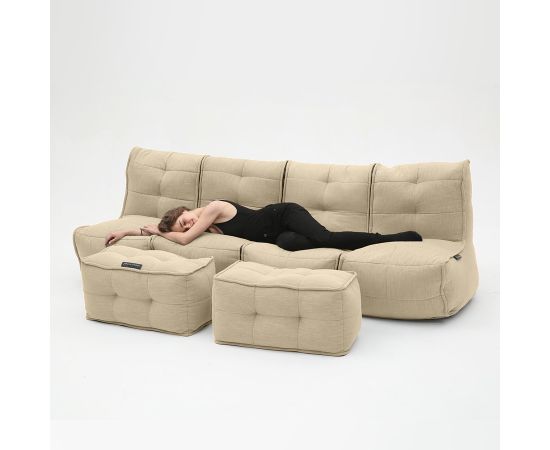 Бескаркасный модульный диван Mod4 Quad Couch™ - Eco Weave (бежевый), Цвет: Eco Weave, Категория ткани: Шенилл