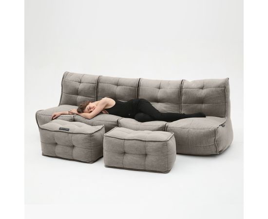 Бескаркасный модульный диван Mod4 Quad Couch™ - Keystone Grey (светло-серый), Цвет: Keystone Grey, Категория ткани: Шенилл