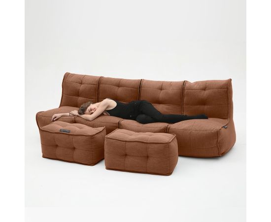 Бескаркасный модульный диван Mod4 Quad Couch™ - Terra Cocta (терракотовый), Цвет: Terra Cocta, Категория ткани: Шенилл