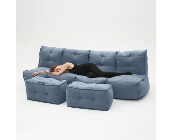 Бескаркасный модульный диван Mod4 Quad Couch™ - Blue Jazz (синий), Цвет: Blue Jazz, Категория ткани: Шенилл