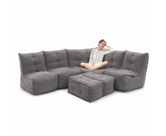 Бескаркасный модульный диван с оттоманкой Mod5 Living Lounge™ - Luscious Grey (серый), Цвет: Luscious Grey, Категория ткани: Sofa Weave, изображение 3