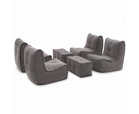 Бескаркасный модульный диван Mod4 Quad Couch™ - Luscious Grey (серый), Цвет: Luscious Grey, Категория ткани: Sofa Weave, изображение 3