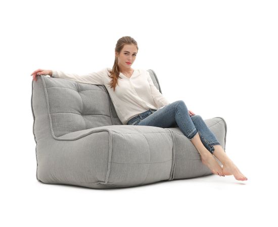 Бескаркасный двухместный диван Twin Couch™ - Keystone Grey (светло-серый), Цвет: Keystone Grey, Категория ткани: Sofa Weave