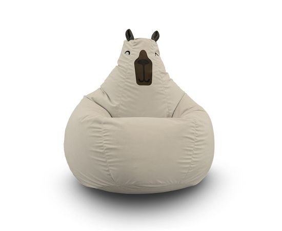 Кресло мешок Bean Bag - Капибара 4XL Eco Weave (велюр, бежевый)