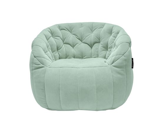 Купить бескаркасное кресло пенек австралия Butterfly Sofa - Pepper Mint (серо-зеленый велюр)