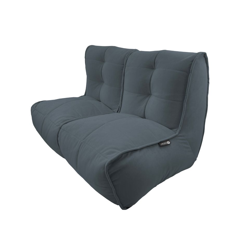 тёмно-серое двойной модульный диван Twin Couch велюровое для гостиной и переговорной