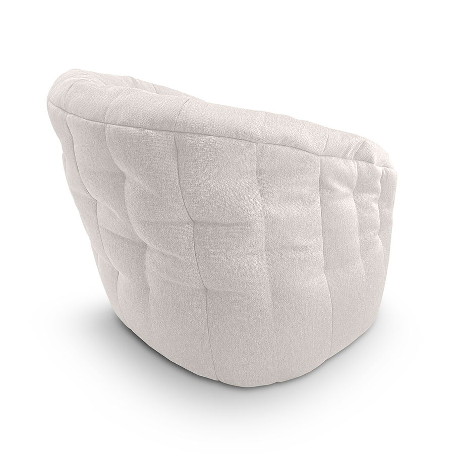 белое полукруглое бескаркасное кресло Butterfly Sofa жаккардовое для гостиной, домашнего кинотеатра и офиса — фото в интерьере
