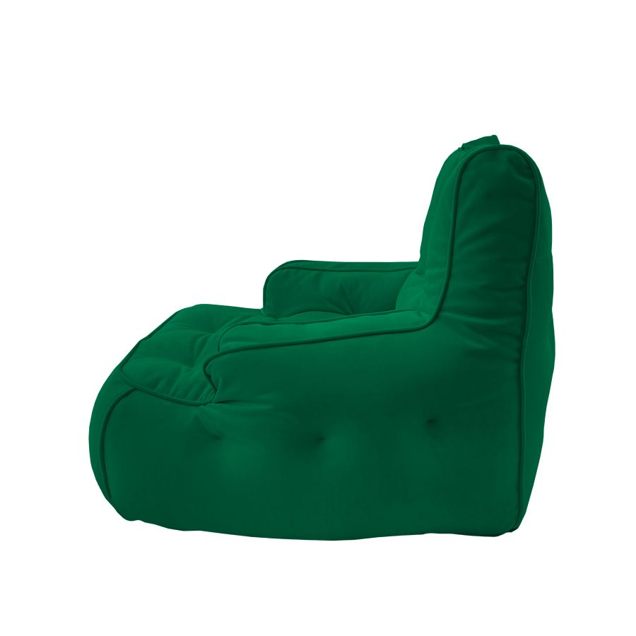 зелёное уличное лаунж-кресло Tranquility Armchair велюровое для террасы, сада и веранды