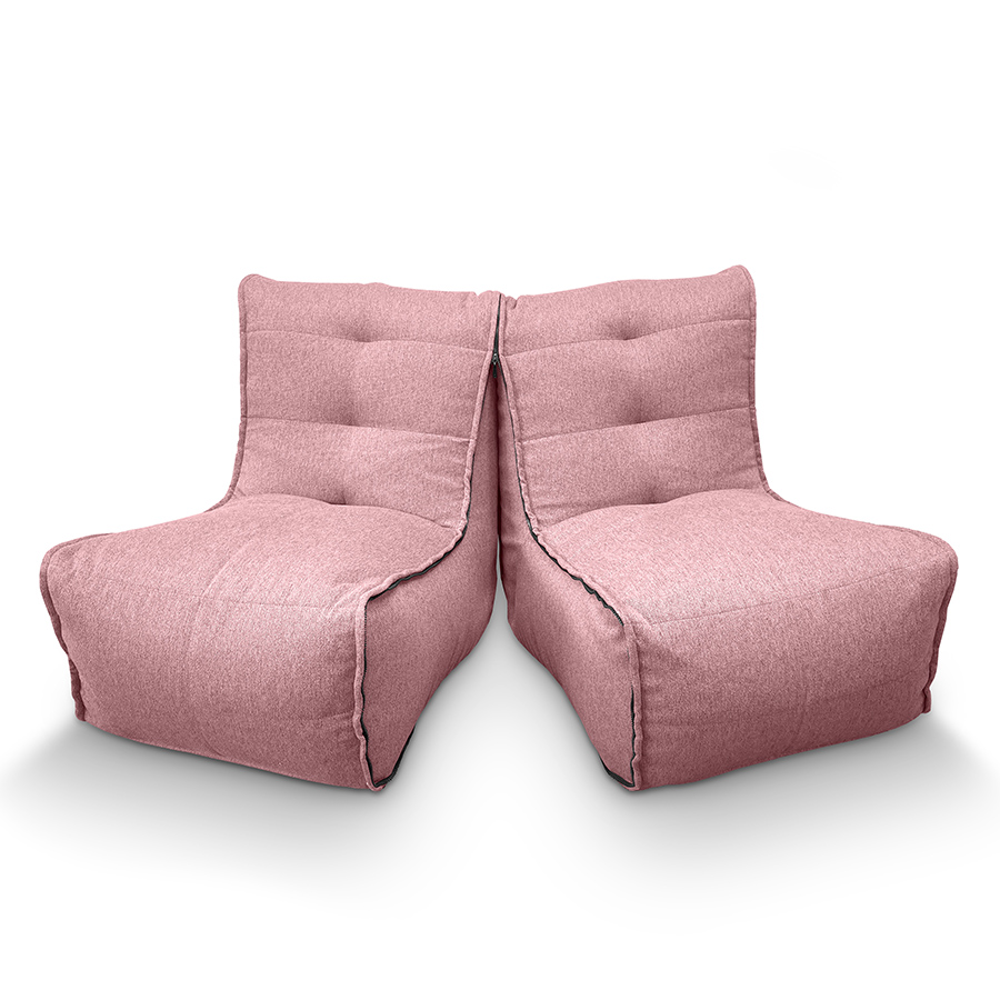 розовое двойной модульный диван Twin Couch жаккардовое для гостиной и переговорной — фото в интерьере
