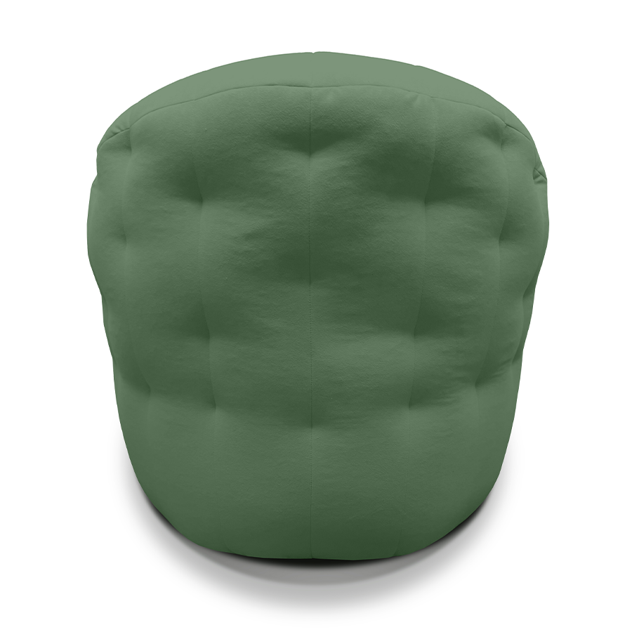 зелёное компактное бескаркасное кресло Butterfly Light Sofa велюровое для гостиной, детской и офиса — вид сбоку