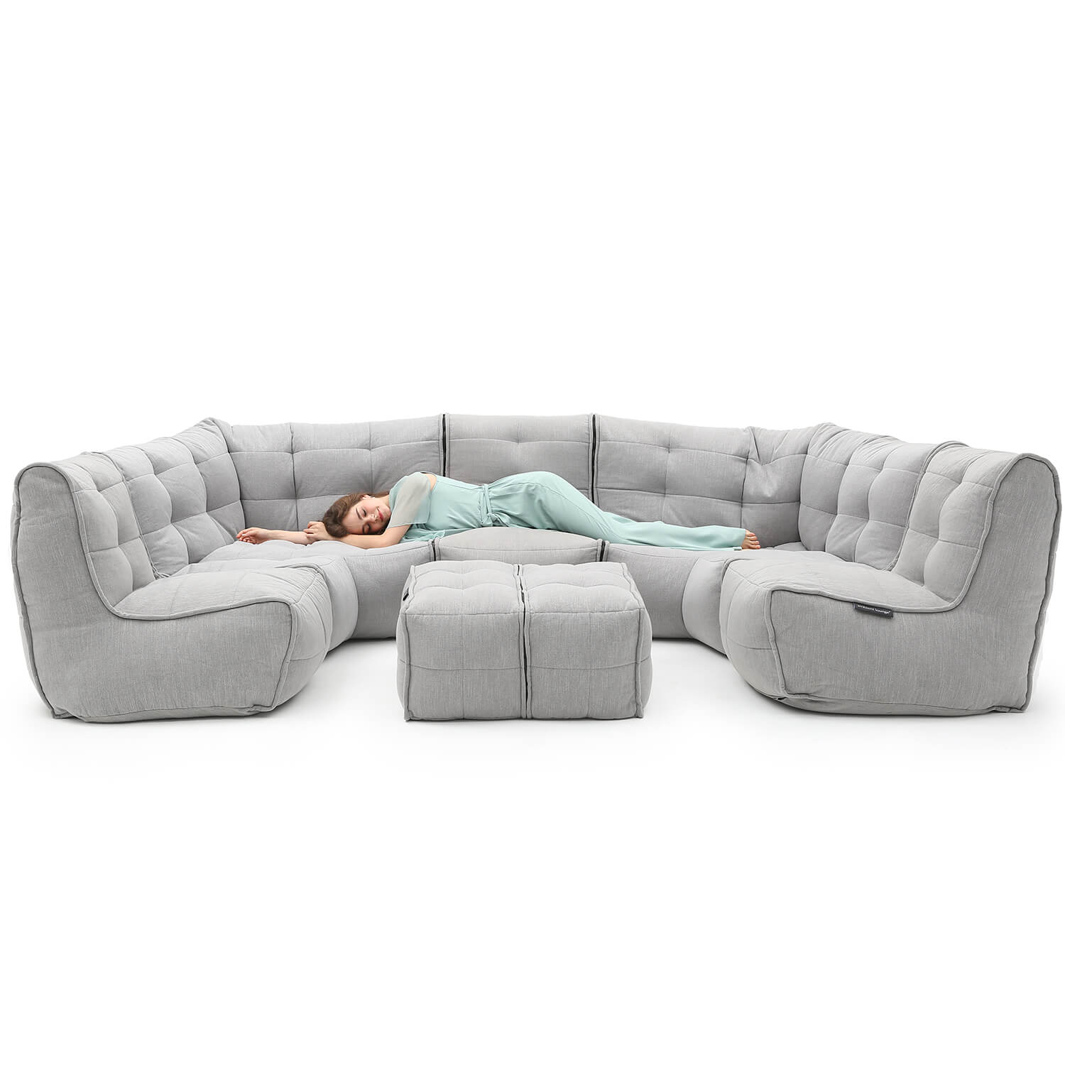 серое максимальный лаунж-гарнитур Mod6 Lounge Max из Sofa Weave для гостиной и event-пространства — вид сбоку