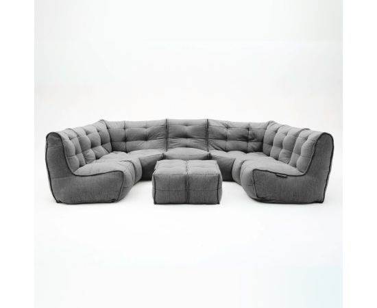 чёрное-графитовое максимальный лаунж-гарнитур Mod6 Lounge Max шенилловое — дизайн и качество