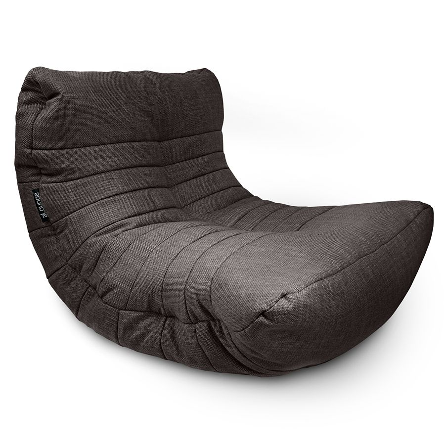 чёрное-графитовое акустический бескаркасный диван Acoustic Sofa из рогожки для домашнего кинотеатра, офиса и студии — фото в интерьере