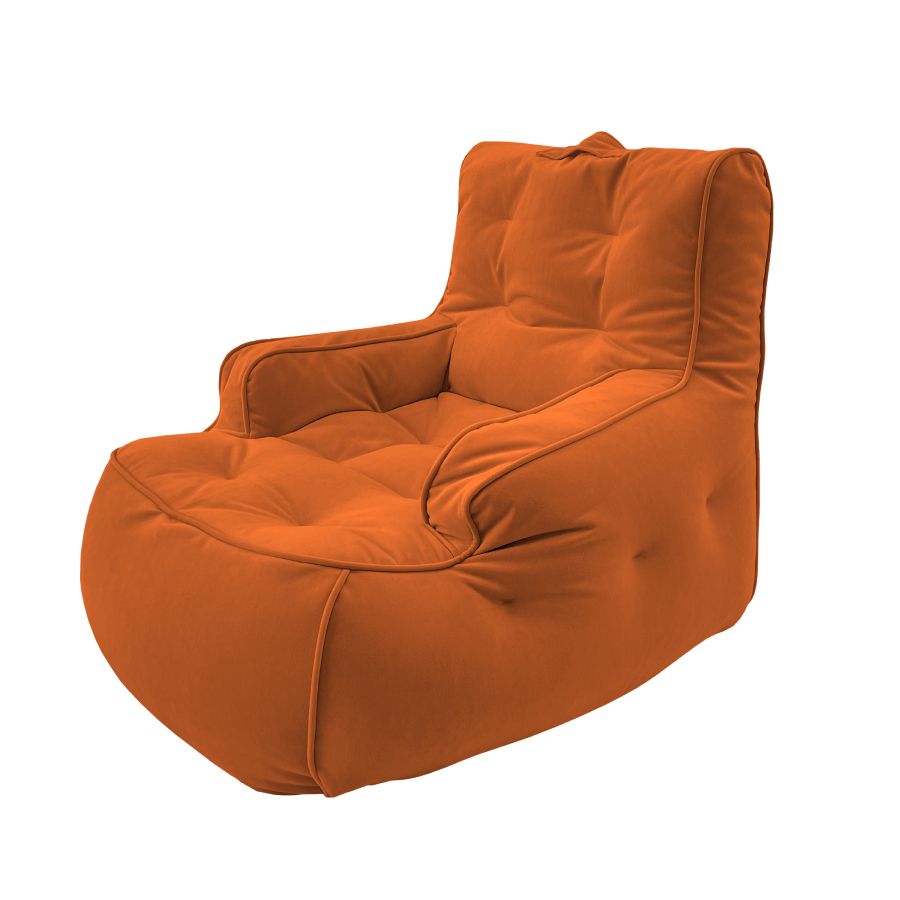 терракотовое уличное лаунж-кресло Tranquility Armchair велюровое для террасы, сада и веранды