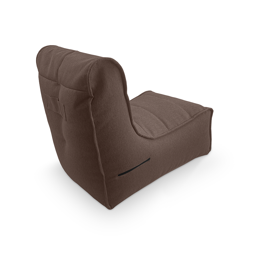 шоколадное уличный бескаркасный диван Evolution Sofa жаккардовое в интерьере терраса