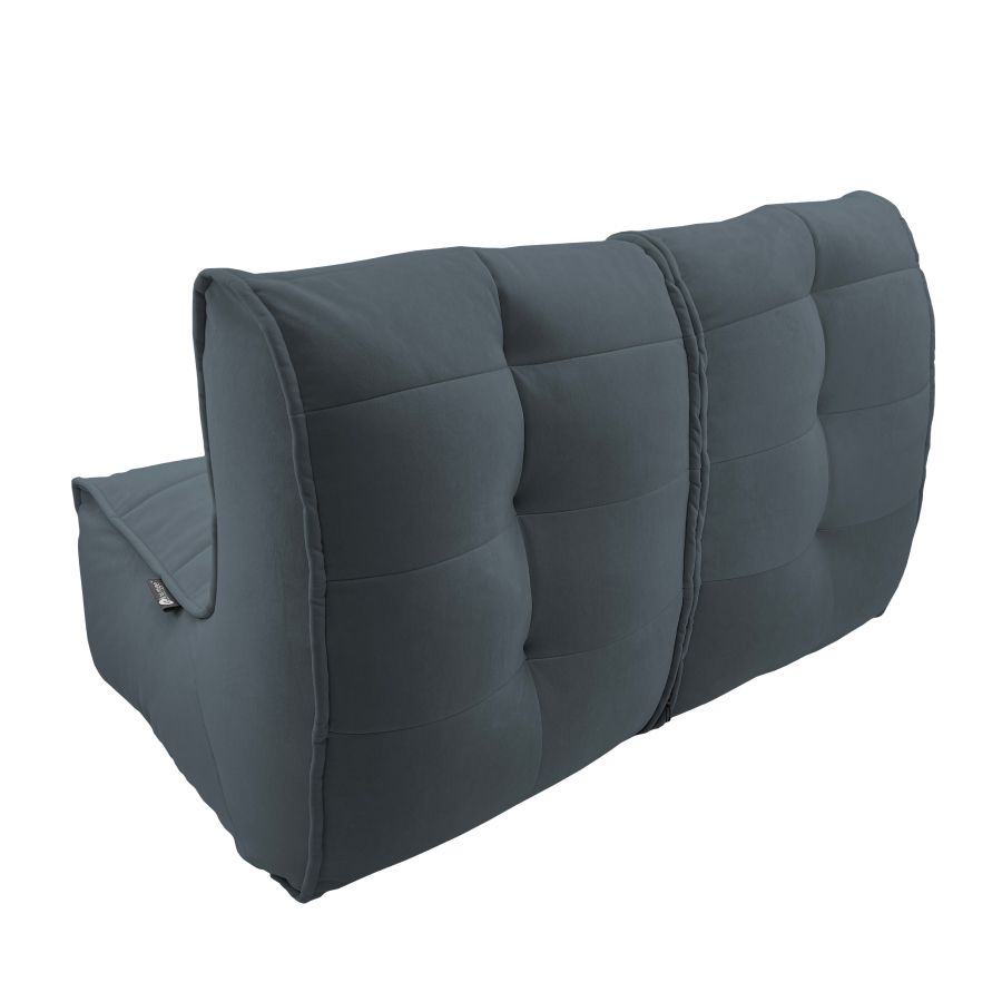 тёмно-серое двойной модульный диван Twin Couch велюровое для гостиной и переговорной — крупный план