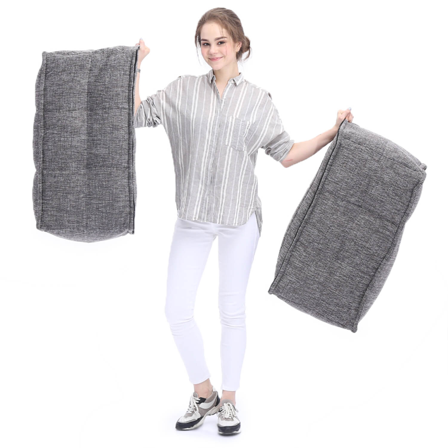 Twin Ottoman - Luscious Grey (Sofa Weave) — крупный план
