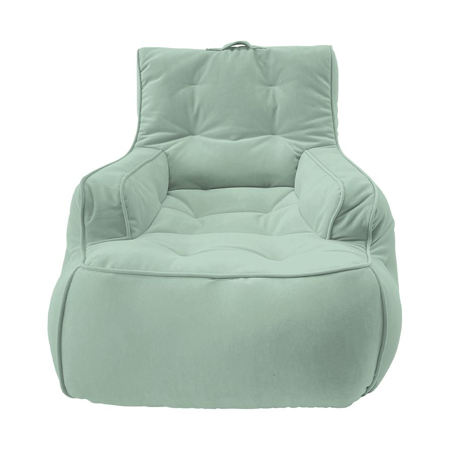 мятное уличное лаунж-кресло Tranquility Armchair велюровое для террасы, сада и веранды