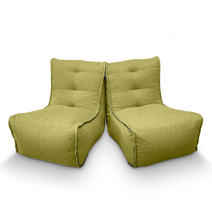 зелёное двойной модульный диван Twin Couch жаккардовое для гостиной и переговорной — фото в интерьере