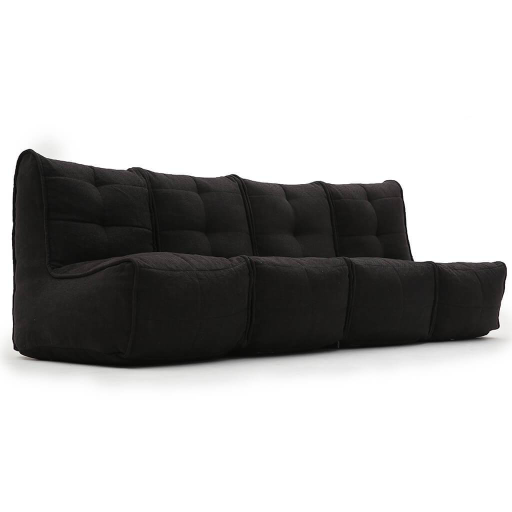 чёрное-графитовое четырёхместный модульный диван Mod4 Quad Couch из Sofa Weave для гостиной и домашнего кинотеатра