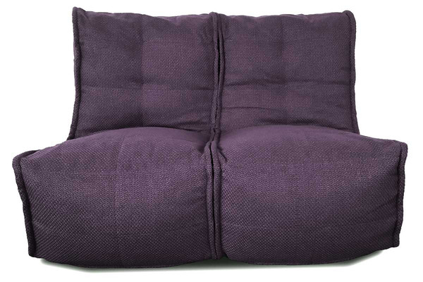 баклажановое двойной модульный диван Twin Couch из Sofa Weave для гостиной и переговорной — вид сбоку