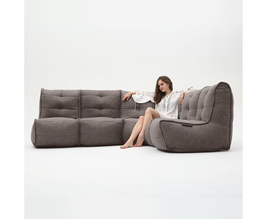 шоколадное Г-образный модульный диван Mod4 L Sofa шенилловое для гостиной и зала