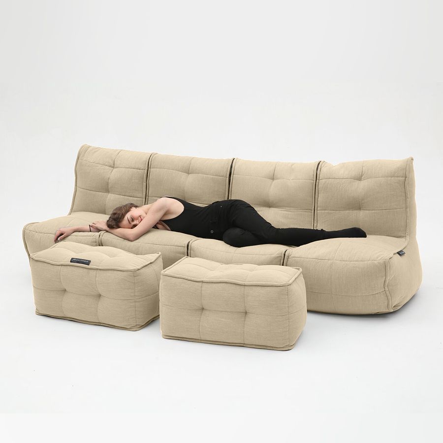 натуральное четырёхместный модульный диван Mod4 Quad Couch шенилловое для гостиной и домашнего кинотеатра
