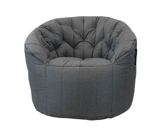 тёмно-серое полукруглое бескаркасное кресло Butterfly Sofa уличное (Oxford) для гостиной, домашнего кинотеатра и офиса
