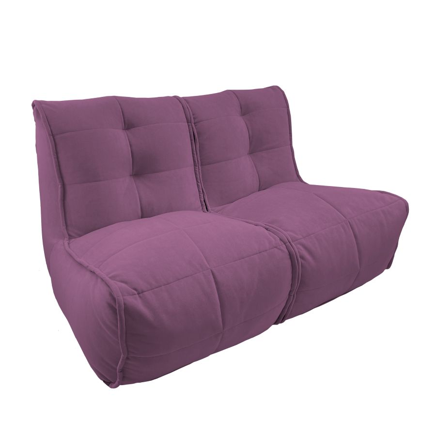 розовое двойной модульный диван Twin Couch велюровое для гостиной и переговорной