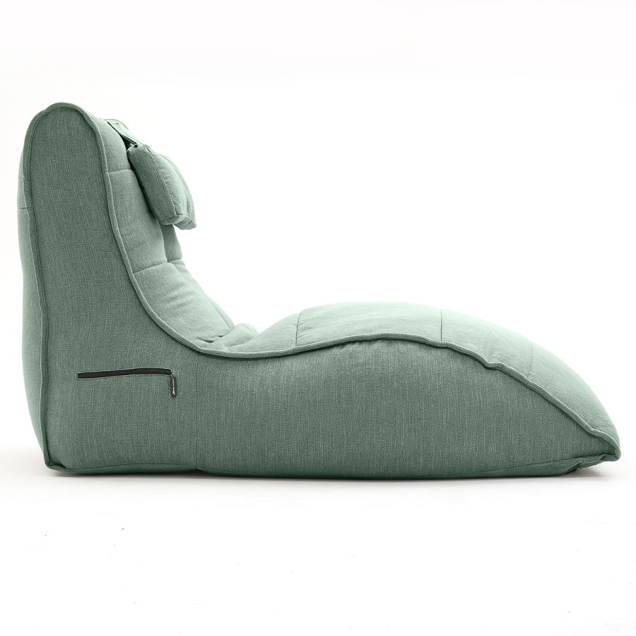 мятное бескаркасный лаунж-диван Avatar Sofa шенилловое для гостиной, кабинета и лаунж-зоны — вид сбоку