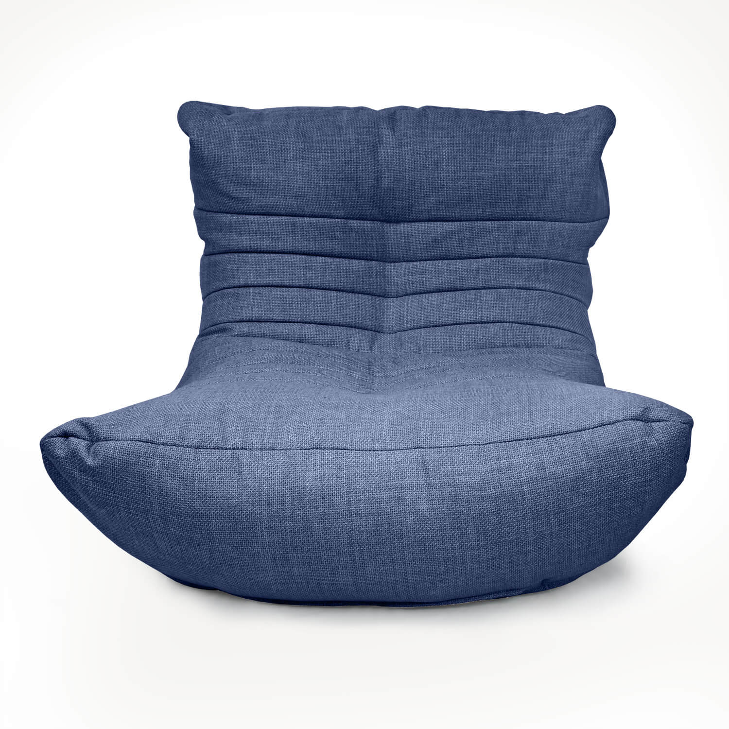 синее акустический бескаркасный диван Acoustic Sofa из рогожки для домашнего кинотеатра, офиса и студии