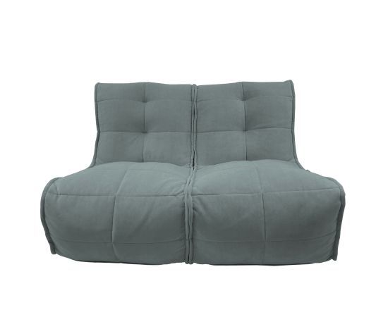 серое двойной модульный диван Twin Couch велюровое в интерьере гостиная