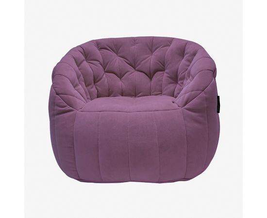 розовое полукруглое бескаркасное кресло Butterfly Sofa велюровое для гостиной, домашнего кинотеатра и офиса