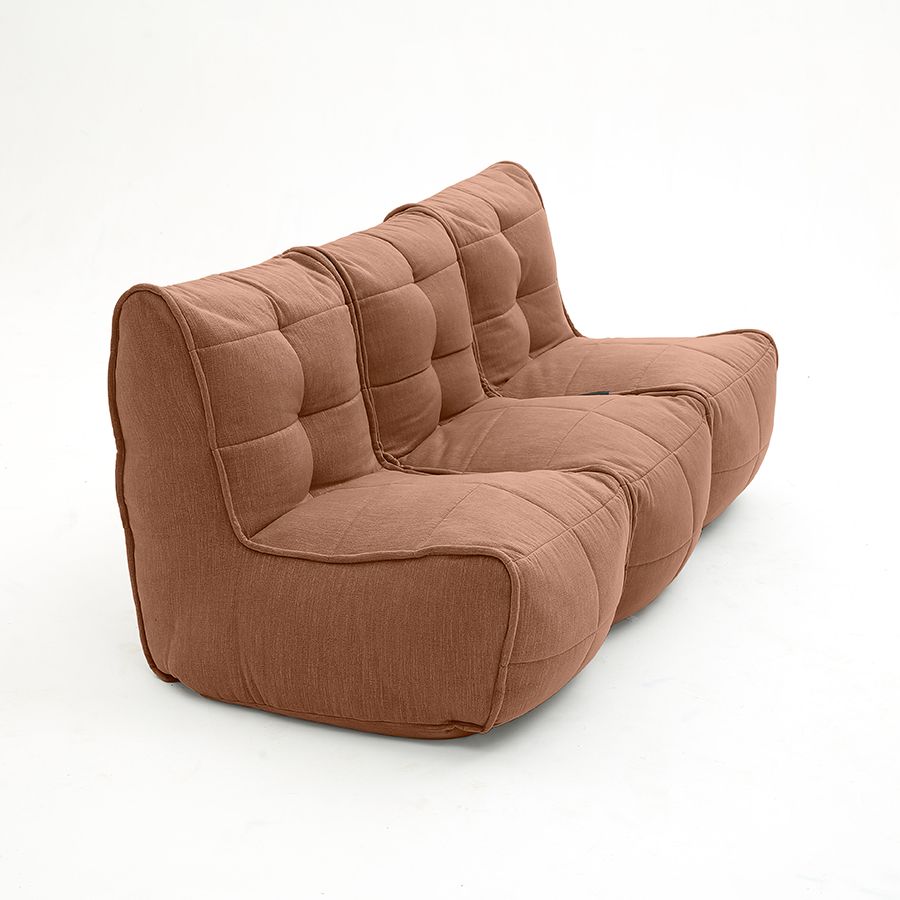 терракотовое модульный диван-кинотеатр Mod3 Movie Couch шенилловое для домашнего кинотеатра и гостиной — фото в интерьере