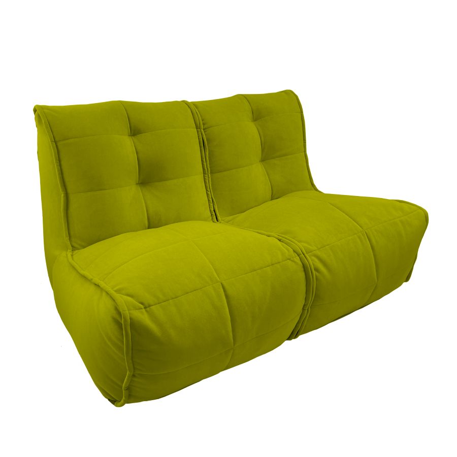 зелёное двойной модульный диван Twin Couch велюровое для гостиной и переговорной